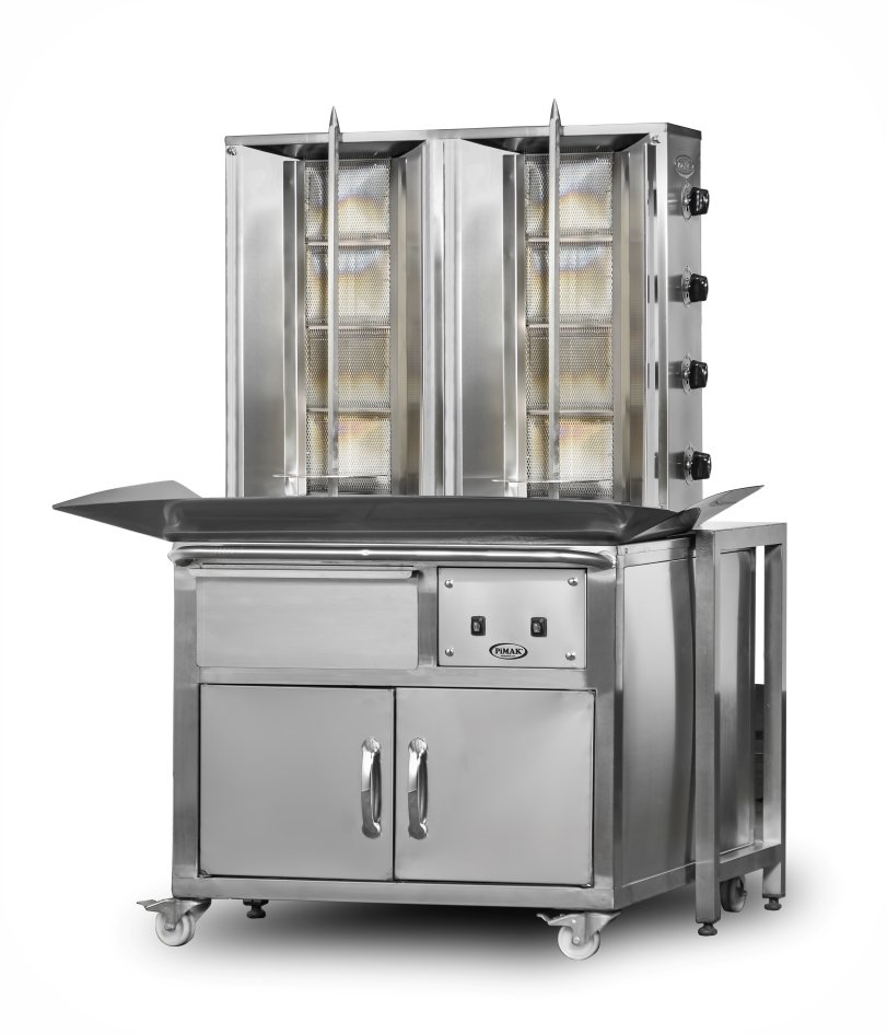 DO1/M077-X4+4 Doner Kebab Machine with Cart