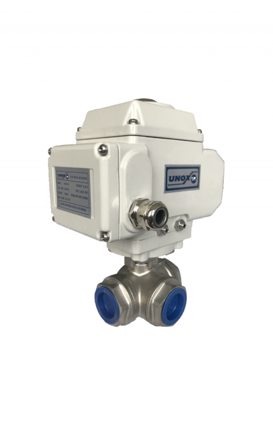 3 Way Electric Actuated Threaded Stainless Steel Ball Valve