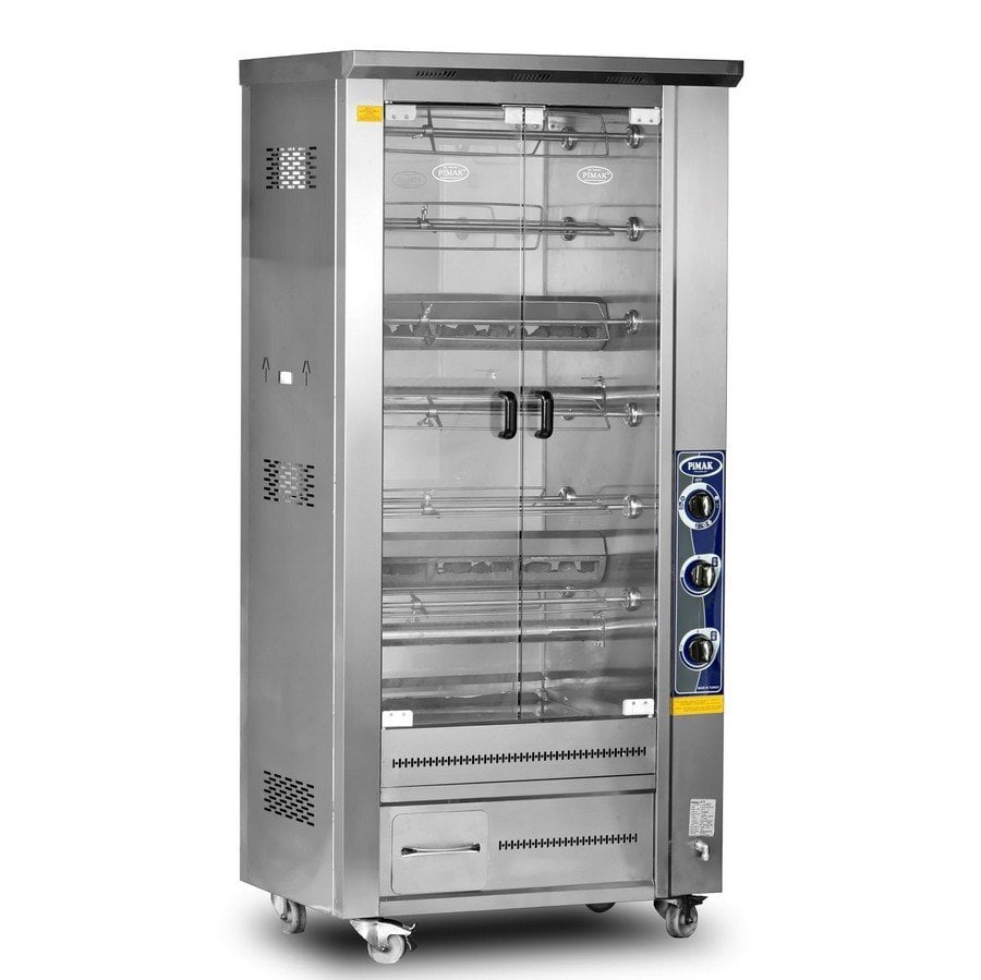 PI4/M011B Çift Vitrinli Lavtaşlı Piliç Makinesi 60'LI
