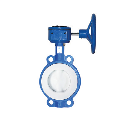 Dişli Kutulu Wafer Tip (PTFE) Teflon Contalı Teflon Klapeli Kelebek Vana