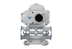 Electric Actuated Stainless Threaded 3-Piece Top Flanged Ball Valve 220V AC